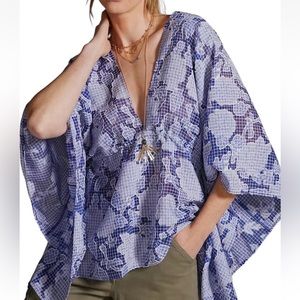 Anthropologie Lavender Blue Breezy Caftan OS